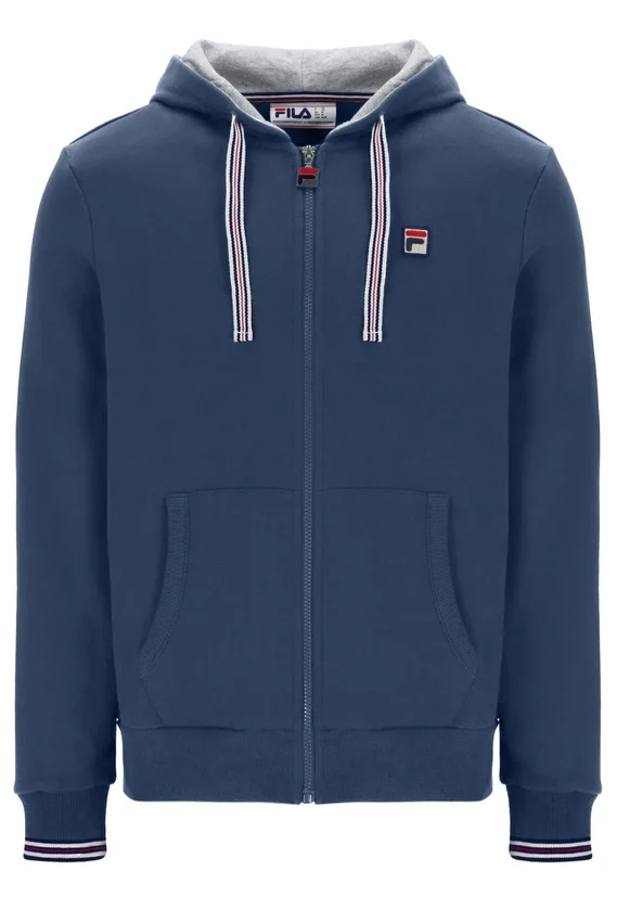 Sweat à capuche zippé Vintage Indigo Tenconi