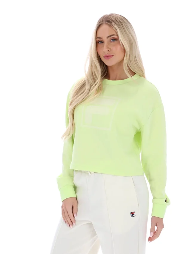 Sweat à col rond ample Jorie, couleur Shadow Lime