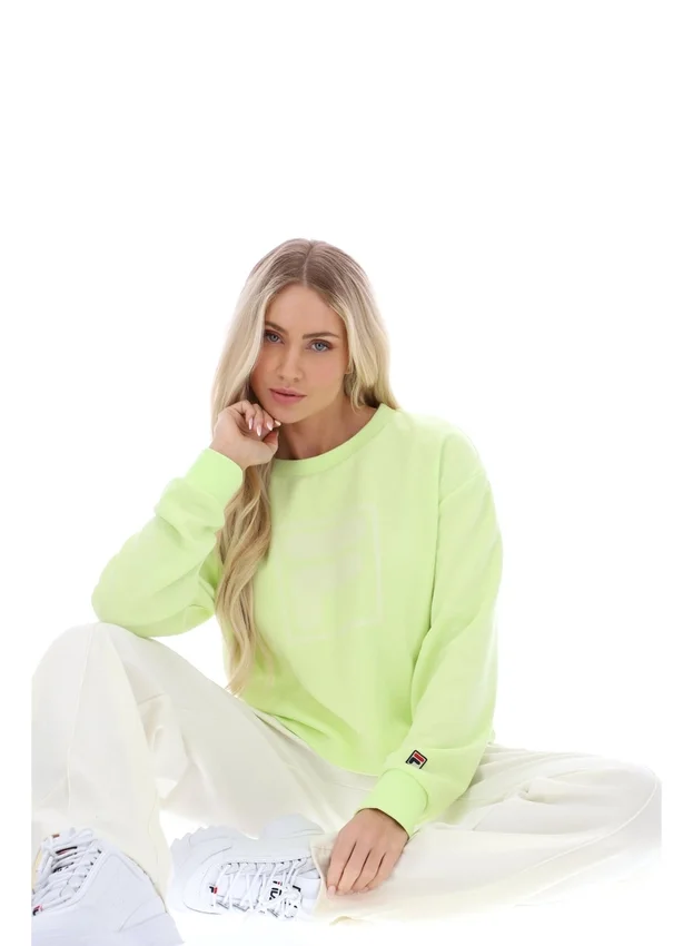 Sweat à col rond ample Jorie, couleur Shadow Lime