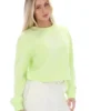 Sweat à col rond ample Jorie, couleur Shadow Lime