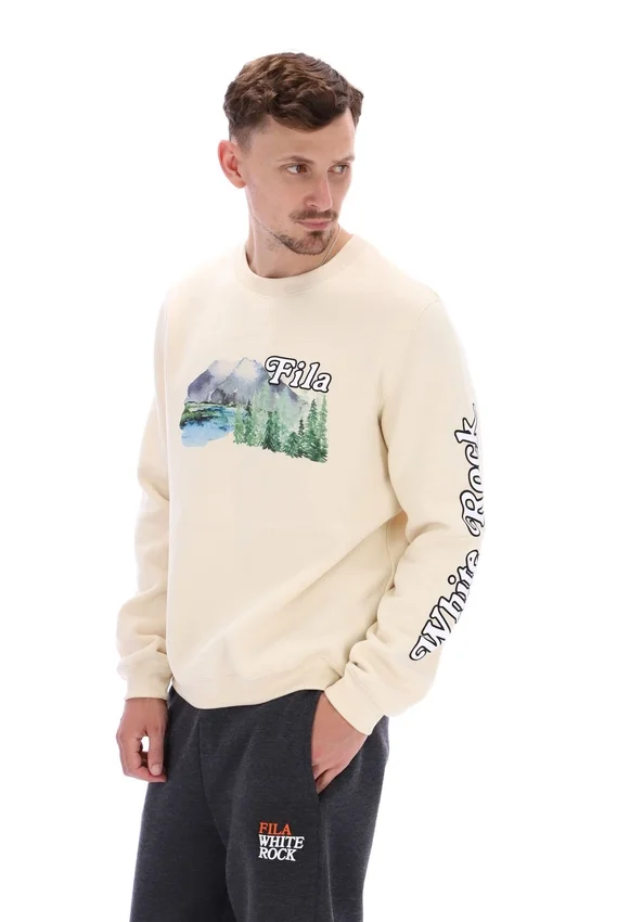Sweat à col rond Len Graphic blanc