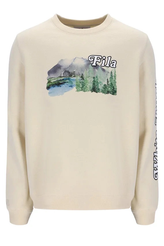 Sweat à col rond Len Graphic blanc