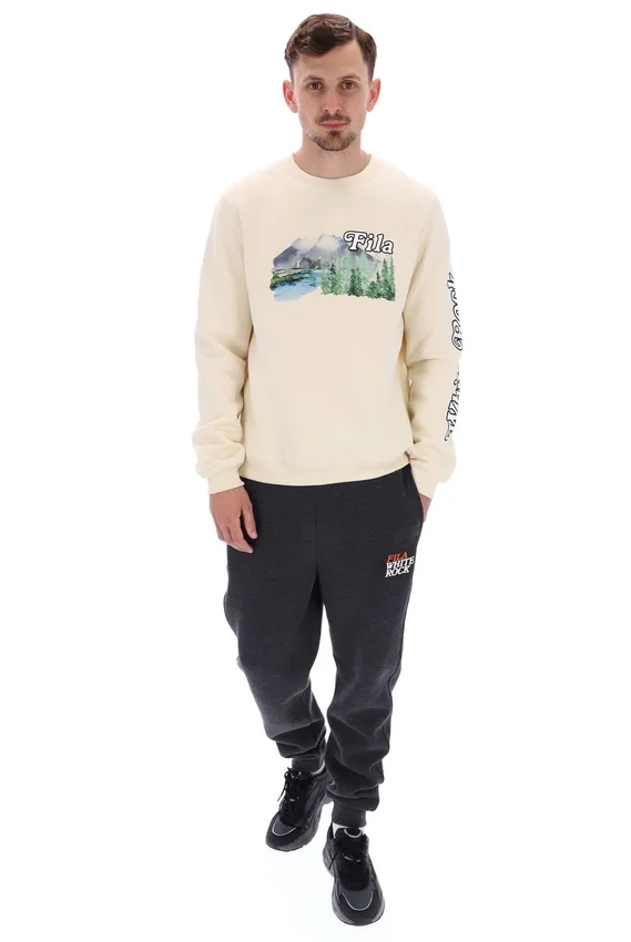 Sweat à col rond Len Graphic blanc