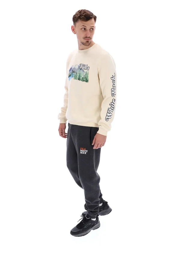 Sweat à col rond Len Graphic blanc