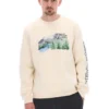 Sweat à col rond Len Graphic blanc
