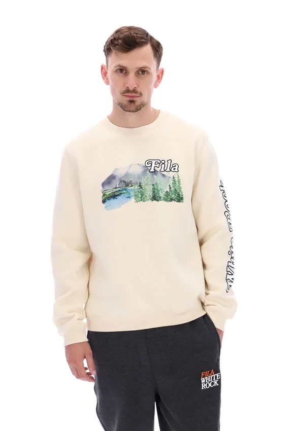 Sweat à col rond Len Graphic blanc