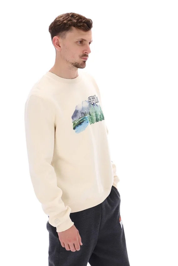 Sweat à col rond Len Graphic blanc
