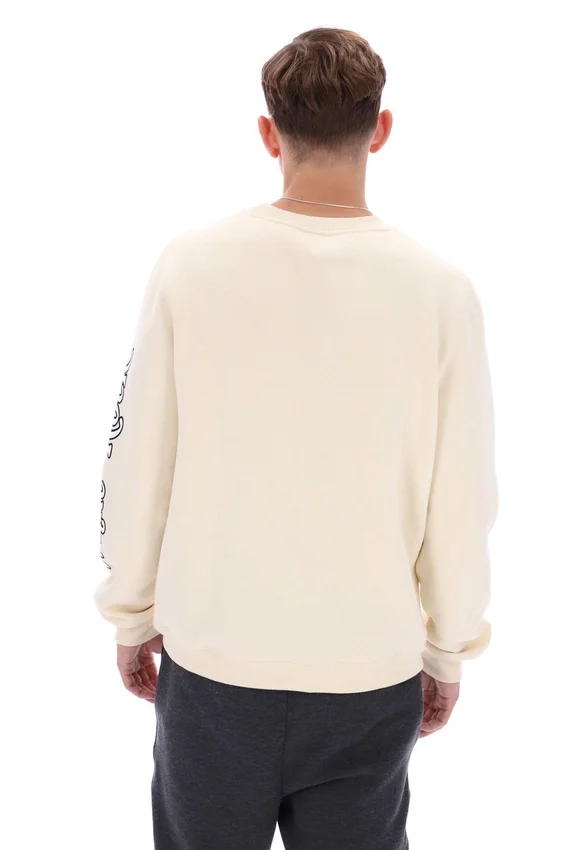 Sweat à col rond Len Graphic blanc