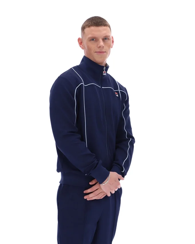 Sweat de sport Fila Armando bleu marine à passepoils contrastés