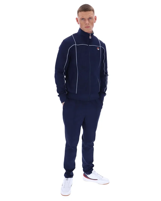 Sweat de sport Fila Armando bleu marine à passepoils contrastés