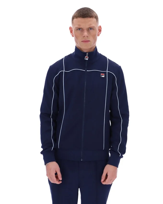 Sweat de sport Fila Armando bleu marine à passepoils contrastés