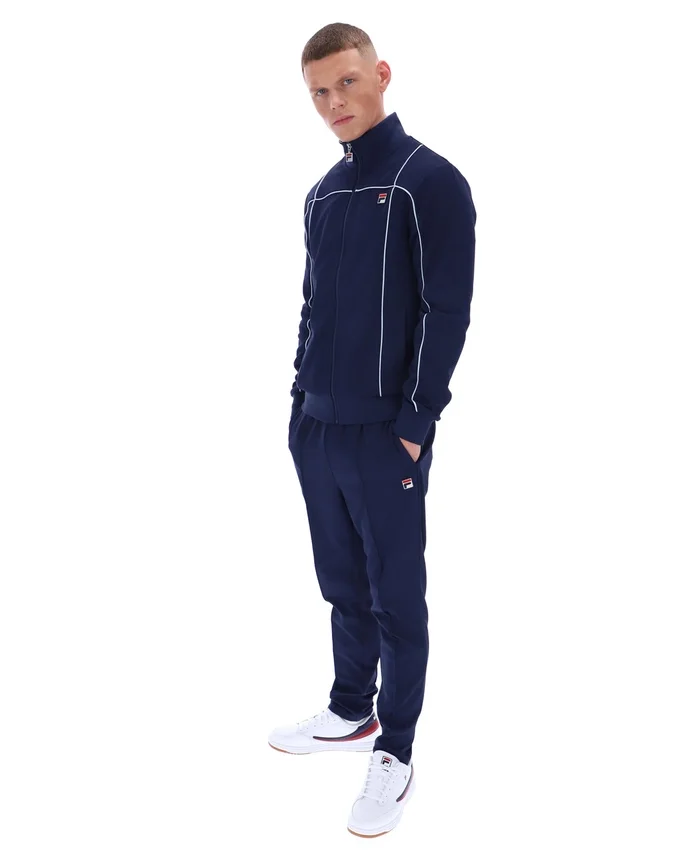 Sweat de sport Fila Armando bleu marine à passepoils contrastés