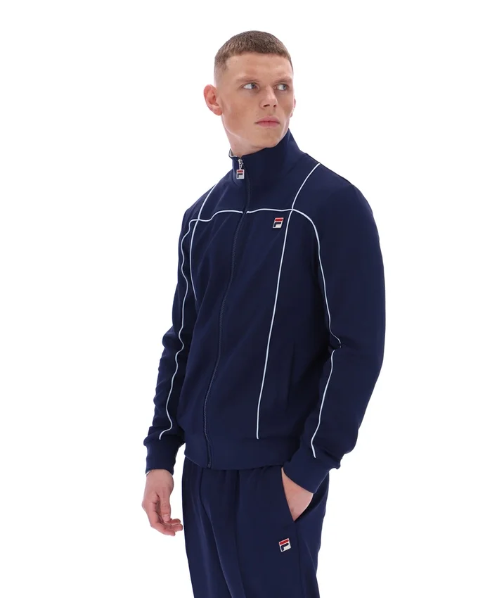 Sweat de sport Fila Armando bleu marine à passepoils contrastés