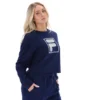 Sweat-shirt à col rond ample Fila Jorie bleu marine