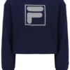 Sweat-shirt à col rond ample Fila Jorie bleu marine