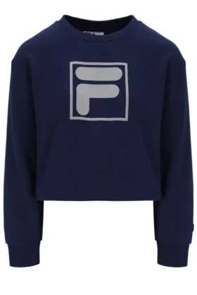 Sweat-shirt à col rond ample Fila Jorie bleu marine