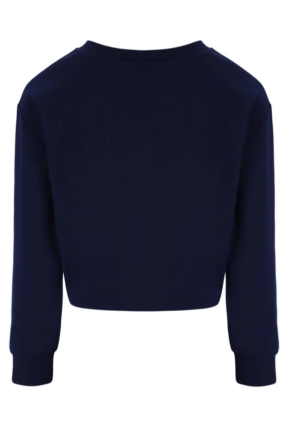 Sweat-shirt à col rond ample Fila Jorie bleu marine