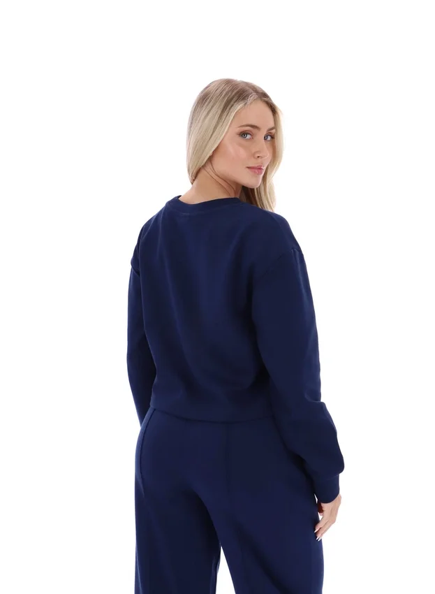 Sweat-shirt à col rond ample Fila Jorie bleu marine