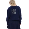 Sweat-shirt à col rond ample Sestri bleu marine de Fila