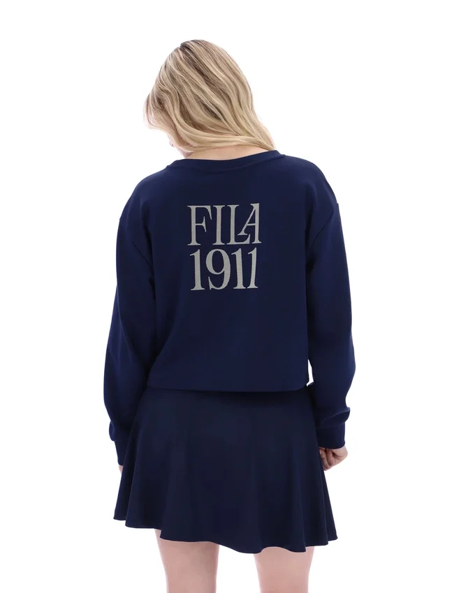 Sweat-shirt à col rond ample Sestri bleu marine de Fila