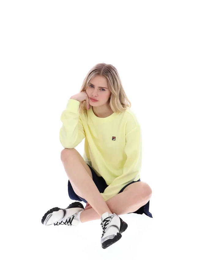 Sweat-shirt à col rond ample Sestri Jaune Cire
