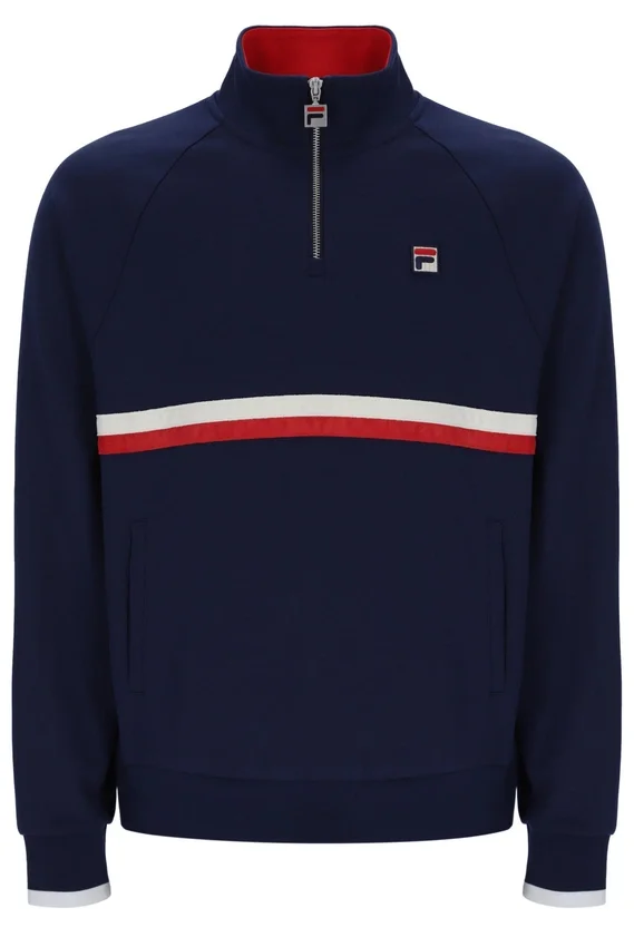 Sweat-shirt à col zippé 1/4 Fila Rolando bleu marine