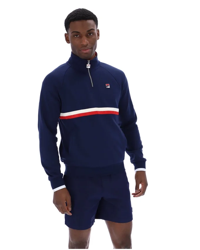 Sweat-shirt à col zippé 1/4 Fila Rolando bleu marine