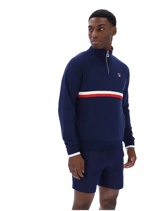 Sweat-shirt à col zippé 1/4 Fila Rolando bleu marine