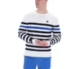 Sweat-shirt en maille crochetée Rakulan à rayures