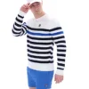 Sweat-shirt en maille crochetée Rakulan à rayures