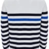 Sweat-shirt en maille crochetée Rakulan à rayures
