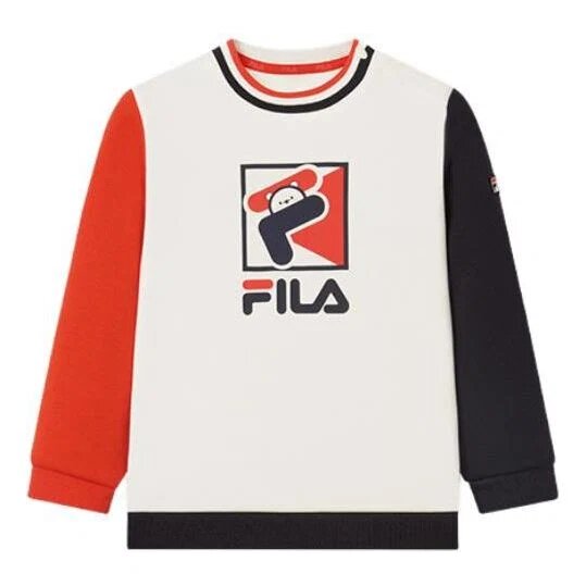 Sweat-shirt à manches longues en coton « White Red »