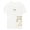 T-shirt ample à imprimé logo « Blanc Beige »