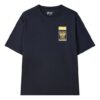 T-shirt ample à manches courtes bleu imprimé