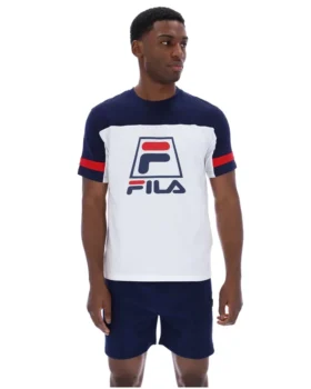 T-shirt blanc Damon « Cut and Sew »