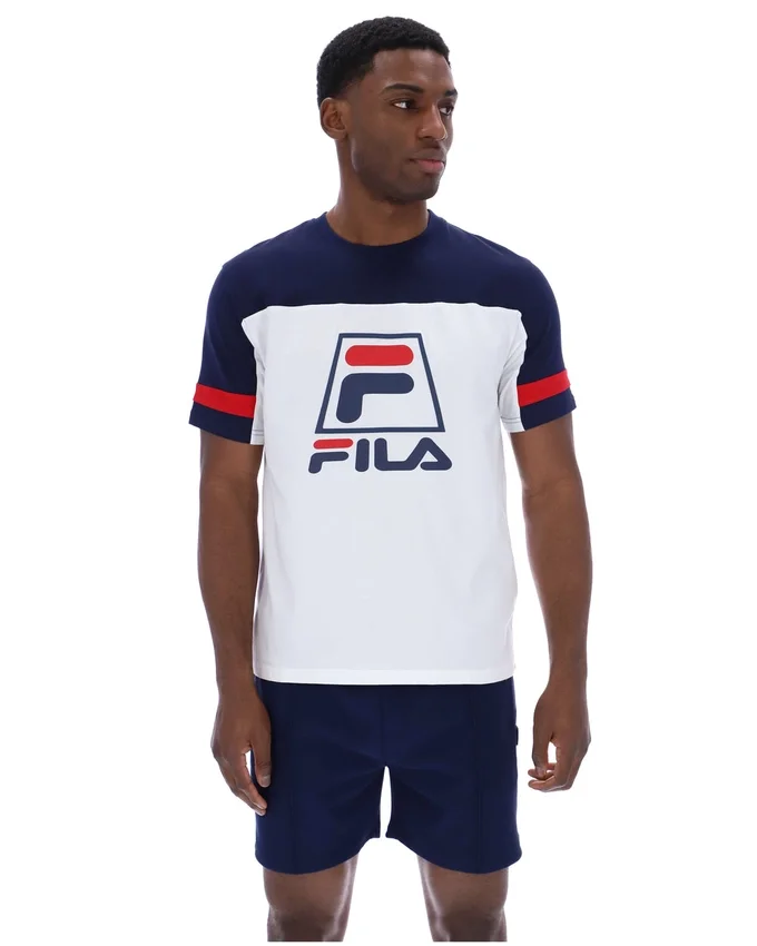 T-shirt blanc Damon « Cut and Sew »
