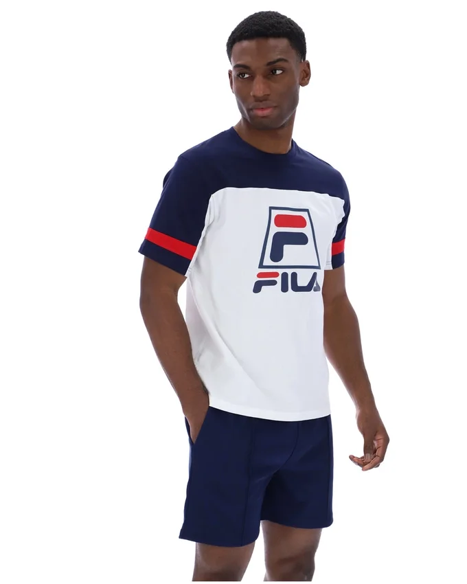 T-shirt blanc Damon « Cut and Sew »