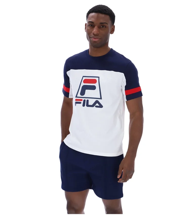 T-shirt blanc Damon « Cut and Sew »