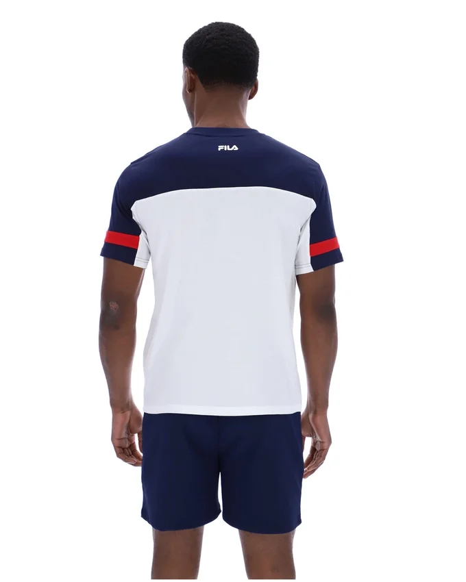 T-shirt blanc Damon « Cut and Sew »