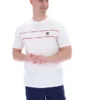 T-shirt blanc Williams à passepoils contrastés