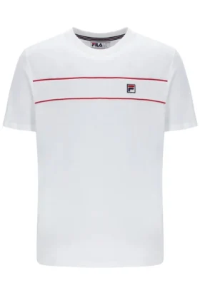 T-shirt blanc Williams à passepoils contrastés