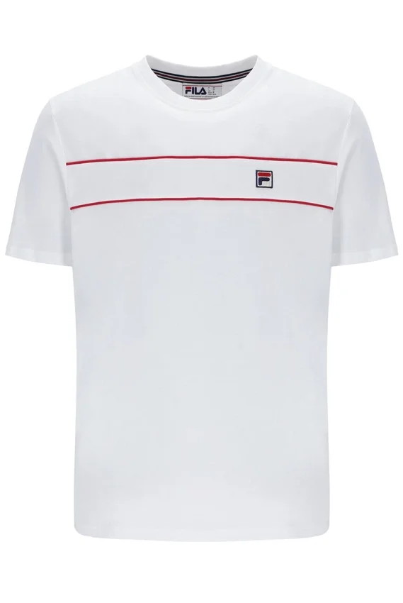 T-shirt blanc Williams à passepoils contrastés