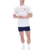 T-shirt blanc Williams à passepoils contrastés