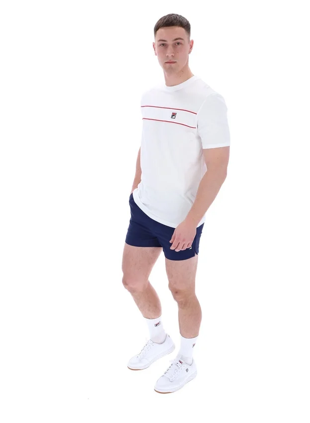 T-shirt blanc Williams à passepoils contrastés