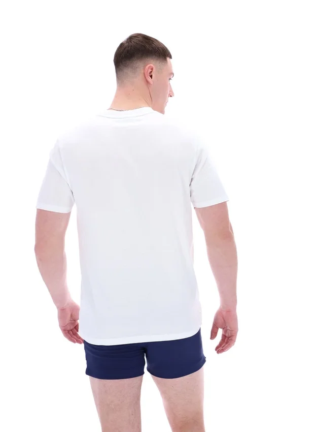 T-shirt blanc Williams à passepoils contrastés