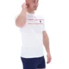 T-shirt blanc Williams à passepoils contrastés