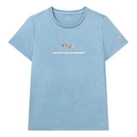 T-shirt bleu avec logo de sport imprimé