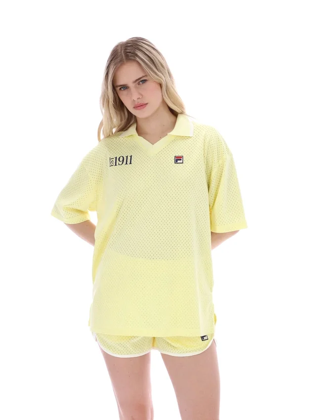 T-shirt à col de footballeur Vernazza jaune cire