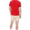 T-shirt à col et poignets côtelés Marconi Essential, rouge chinois