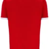 T-shirt à col et poignets côtelés Marconi Essential, rouge chinois